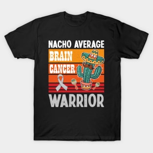 Retro Vintage Nacho Average Brain Cancer Warrior Cinco De Mayo T-Shirt